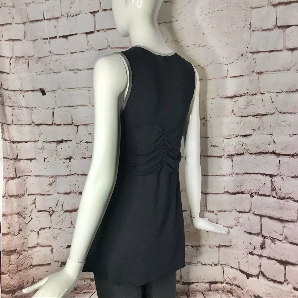 MOD-O-DOC  asymmetrical sleeveless tunic top black & grey Size SMALL - Picture 7 of 15